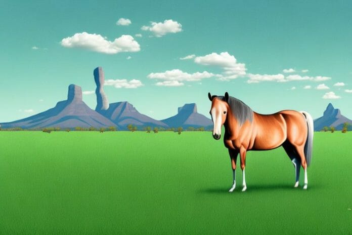 A kentucky mountain saddle horse in a grassy field in johannesburg