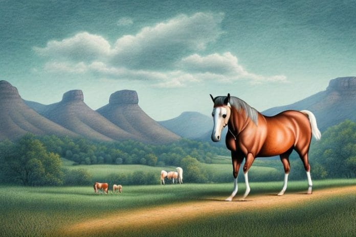 A kentucky mountain saddle horse in a rural setting in greater pretoria