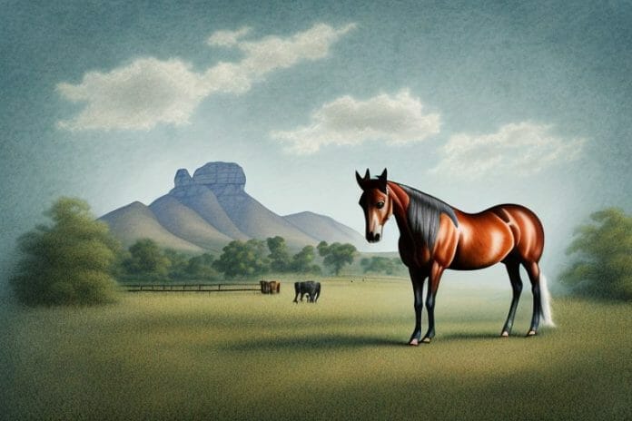 A kentucky mountain saddle horse in a rural setting in vereeniging