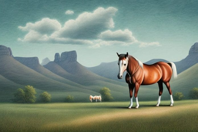 A kentucky mountain saddle horse in a rural setting in south africa