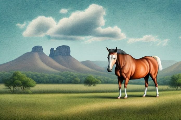 A kentucky mountain saddle horse in a rural setting in mokopane