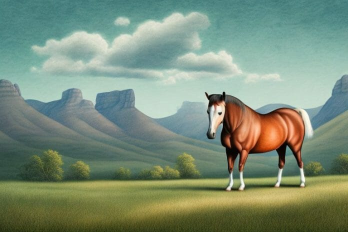 A kentucky mountain saddle horse in a rural setting in south africa