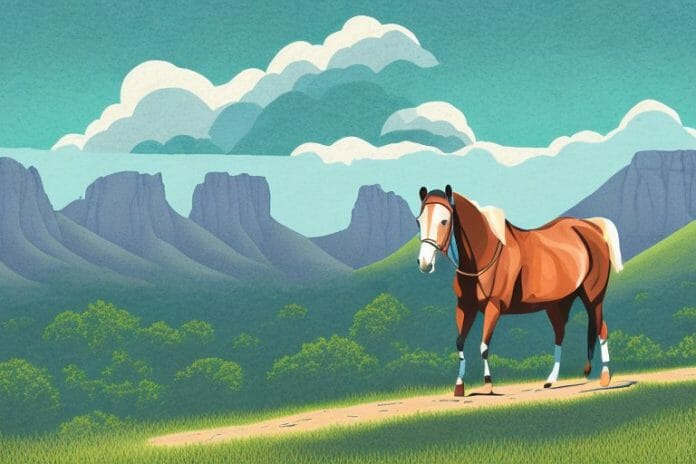 A kentucky mountain saddle horse in a scenic landscape in phalaborwa