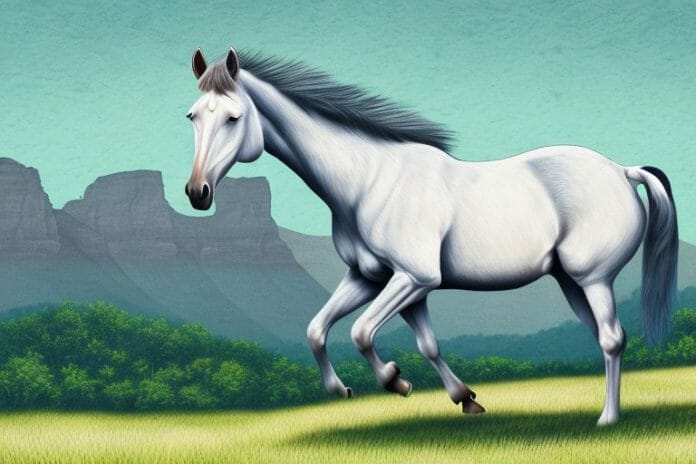 A kentucky mountain saddle horse in its natural habitat in mpumalanga