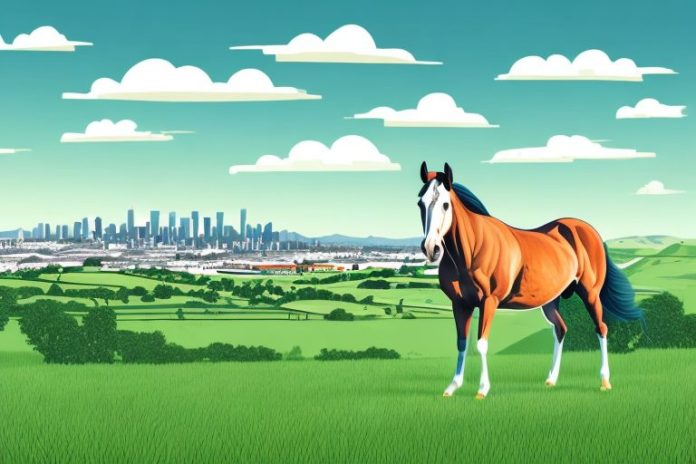 A hackney horse in a rural setting