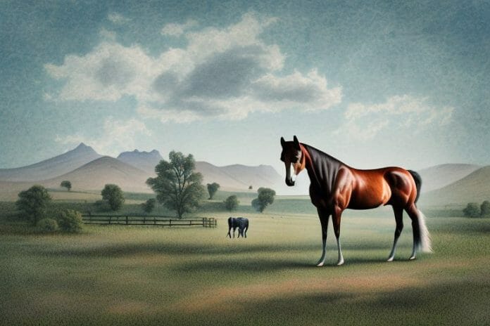 A kentucky mountain saddle horse in a rural setting in standerton