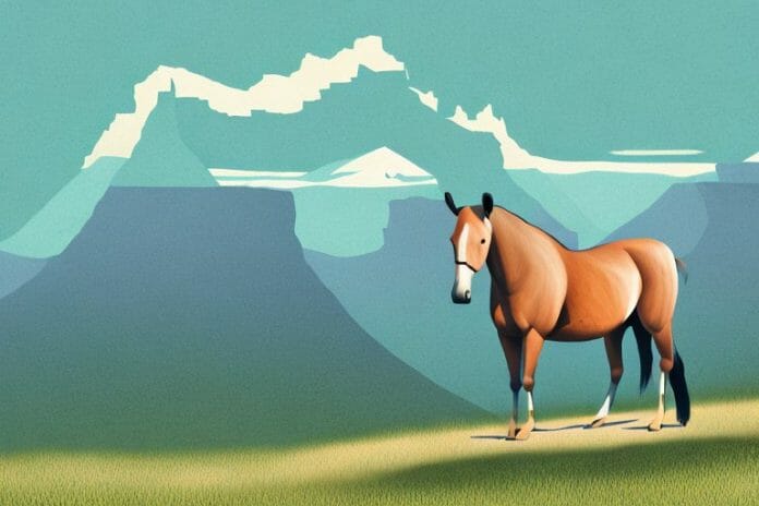 A kentucky mountain saddle horse in a south african landscape