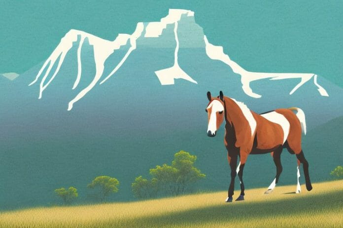 A kentucky mountain saddle horse in a scenic south african landscape