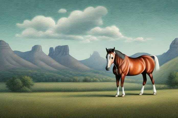 A kentucky mountain saddle horse in a rural setting in kathu