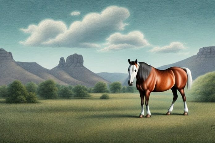A kentucky mountain saddle horse in a rural setting in de aar
