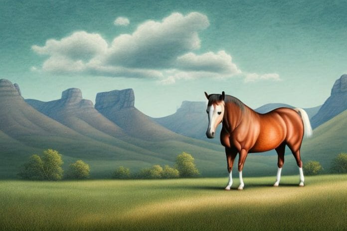 A kentucky mountain saddle horse in a rural setting in south africa