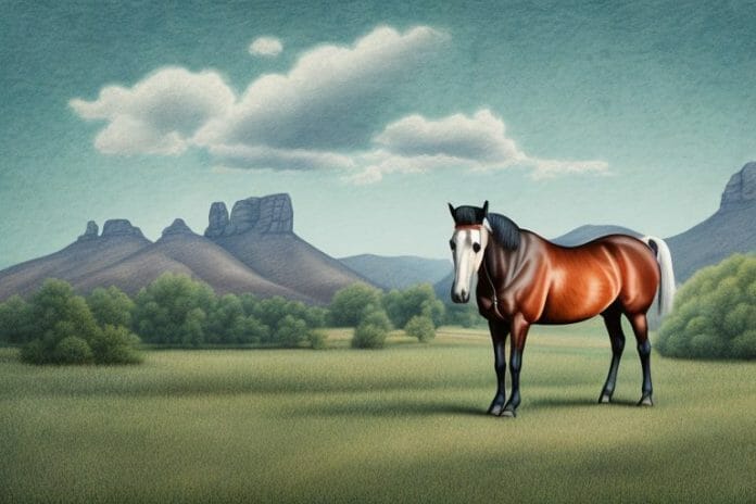 A kentucky mountain saddle horse in a rural setting in stilfontein