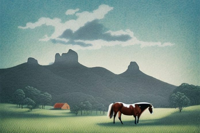 A kentucky mountain saddle horse in a rural setting in knysna
