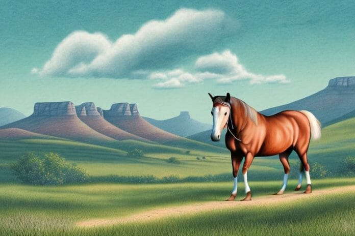 A kentucky mountain saddle horse in a rural setting in mossel bay
