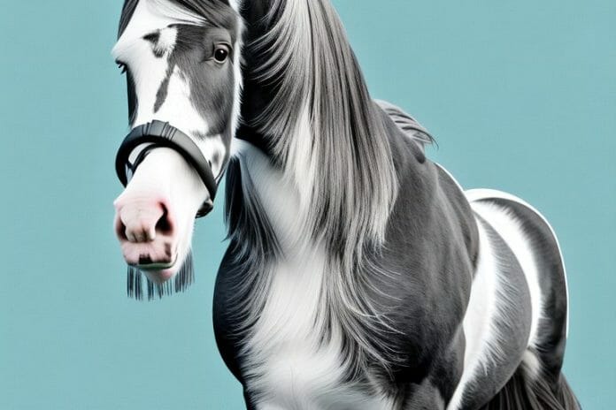 A clydesdale horse in a natural setting in durban