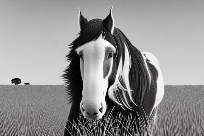 A clydesdale horse in a field in richards bay