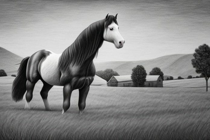 A clydesdale horse in a rural setting in pietermaritzburg