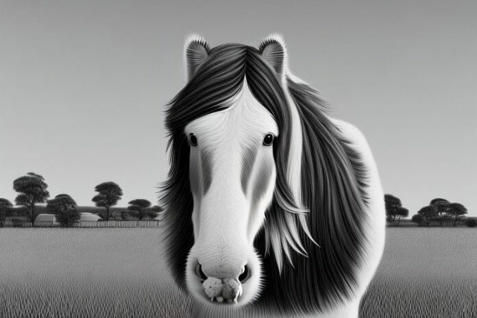 A clydesdale horse in a rural south african setting
