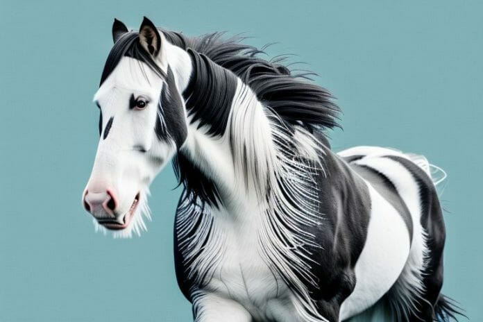 A clydesdale horse in its natural environment in the eastern cape