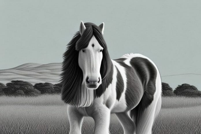 A clydesdale horse in a rural setting in jeffreys bay