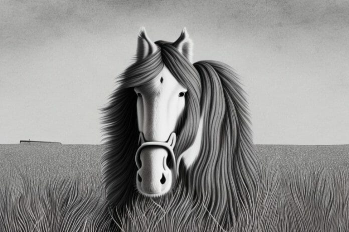 A clydesdale horse in a field in kroonstad