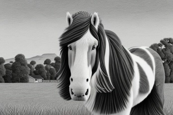 A clydesdale horse in a rural setting in pretoria