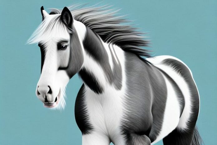 A clydesdale horse in its natural environment in vanderbijlpark