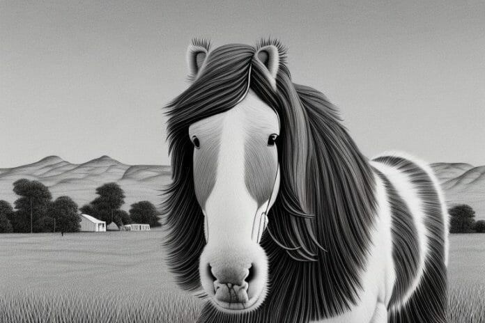 A clydesdale horse in a rural setting in centurion