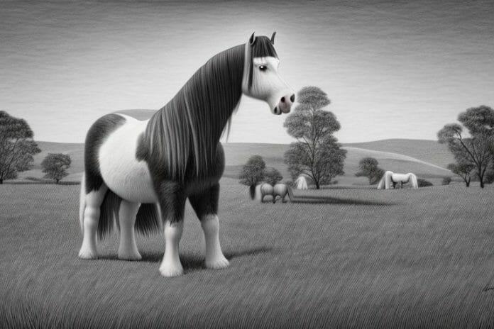 A clydesdale horse in a rural setting in south africa