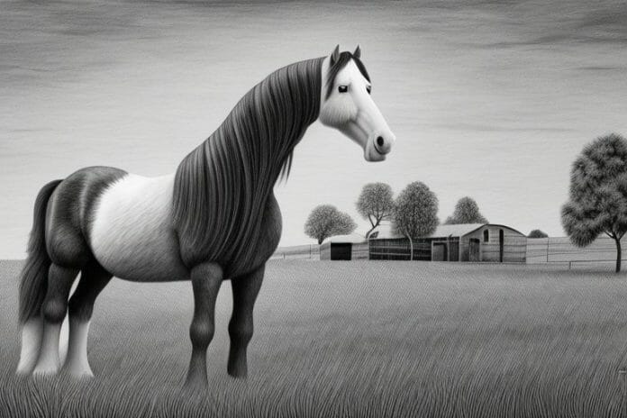 A clydesdale horse in a rural setting in polokwane