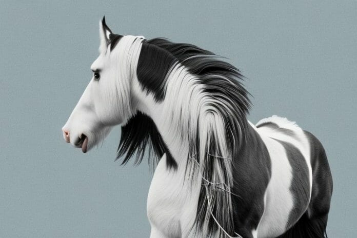 A clydesdale horse in its natural environment in limpopo