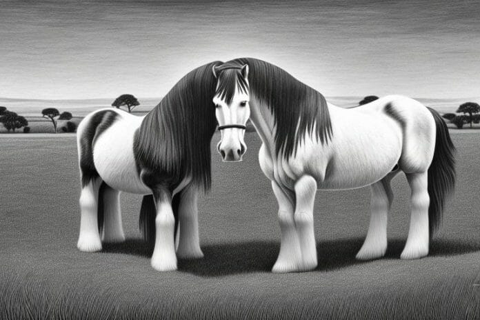 A clydesdale horse in a rural setting in thohoyandou