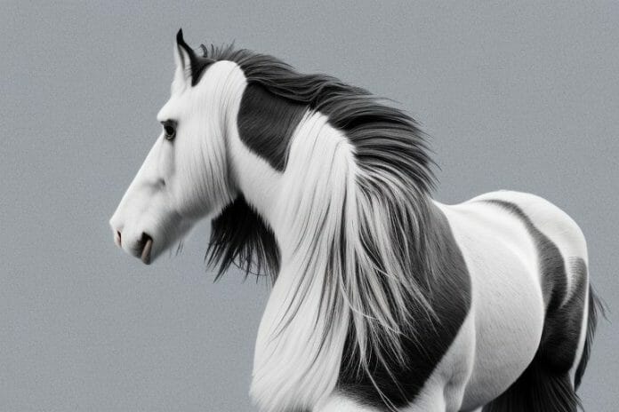 A clydesdale horse in its natural environment in phalaborwa