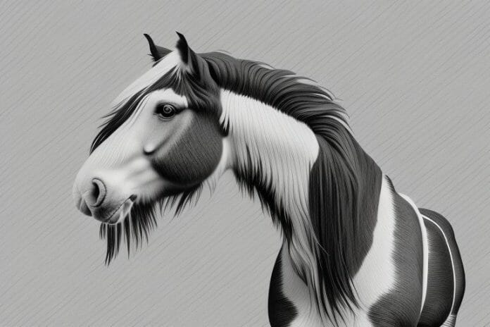 A clydesdale horse in its natural environment in giyani