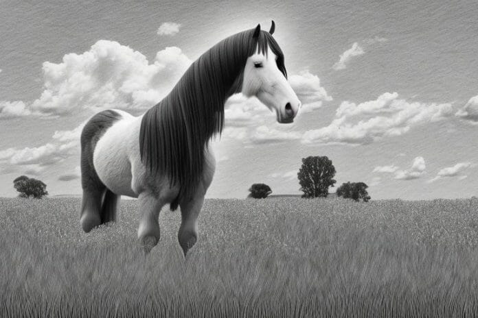 A clydesdale horse in a field in bela-bela
