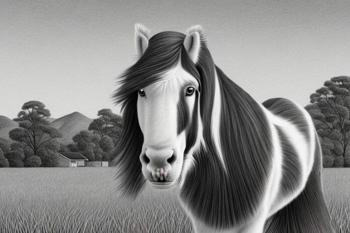 A clydesdale horse in a rural setting in nelspruit