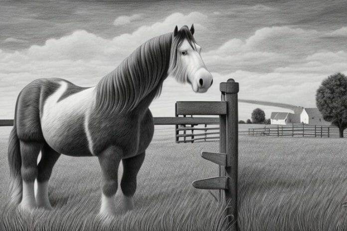 A clydesdale horse in a rural setting in middelburg