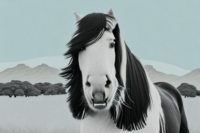 A clydesdale horse in a south african landscape