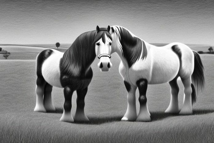 A clydesdale horse in a rural setting in postmasburg