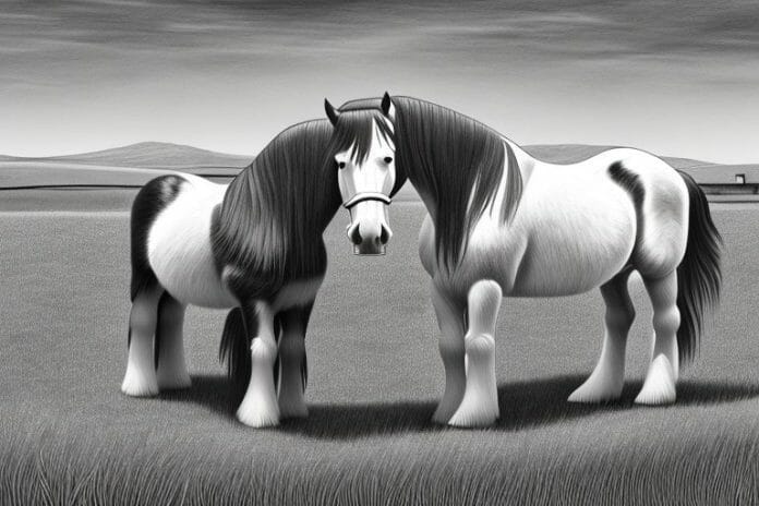 A clydesdale horse in a rural setting in colesberg
