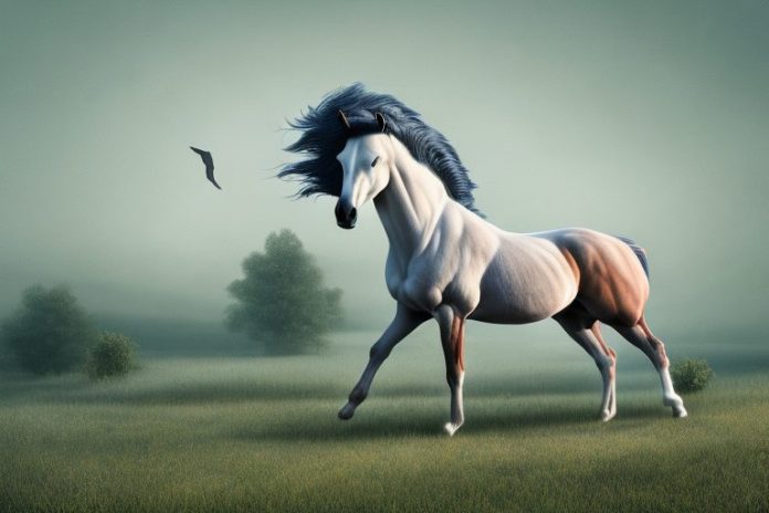 A hackney horse in a rural landscape