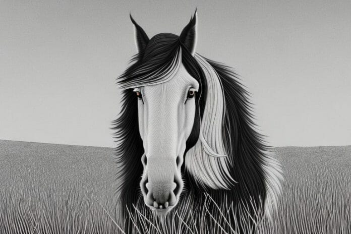 A clydesdale horse in a field in klerksdorp