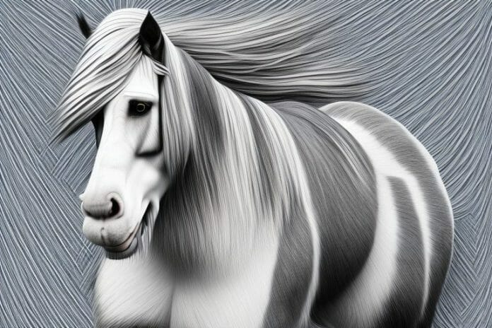 A clydesdale horse in its natural environment in brits