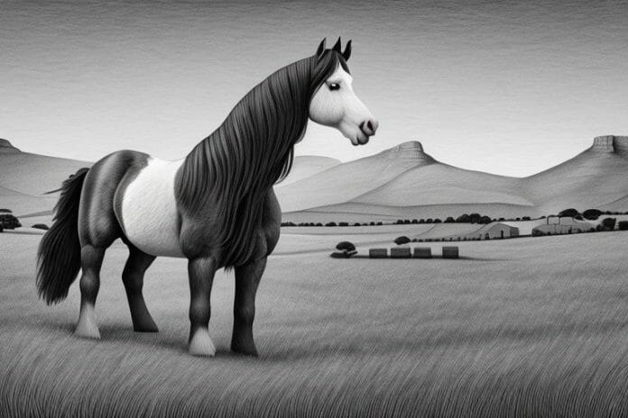 A clydesdale horse in a rural setting in cape town