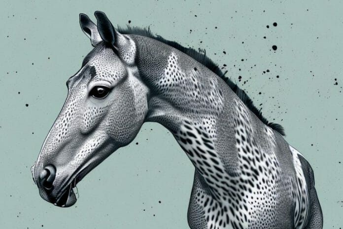 An appaloosa horse in its natural environment in durban