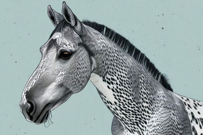 An appaloosa horse in its natural environment in newcastle