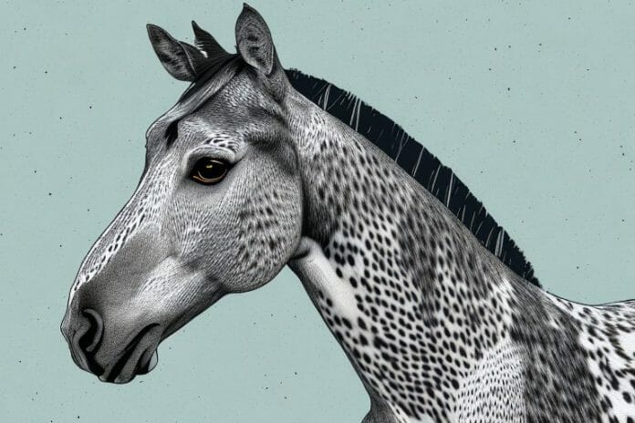An appaloosa horse in a south african landscape