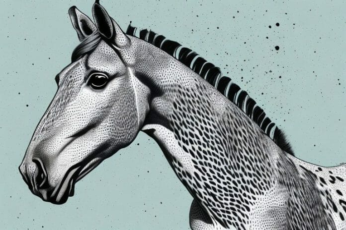 An appaloosa horse in its natural environment in empangeni