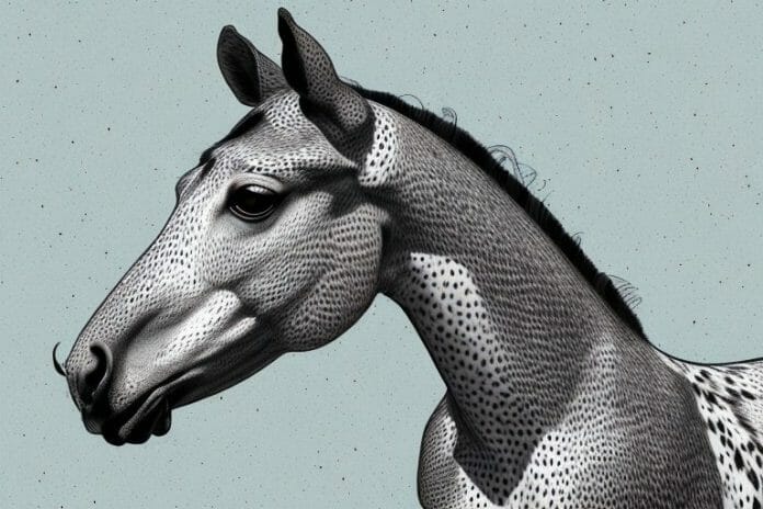 An appaloosa horse in a rural setting in umhlanga