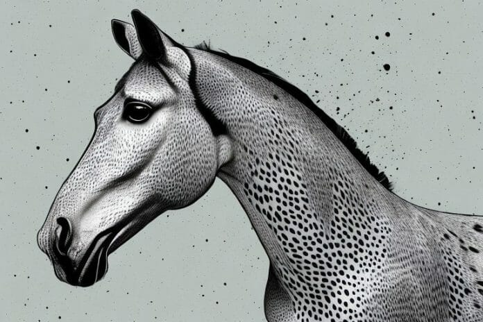 An appaloosa horse in its natural environment in mthatha